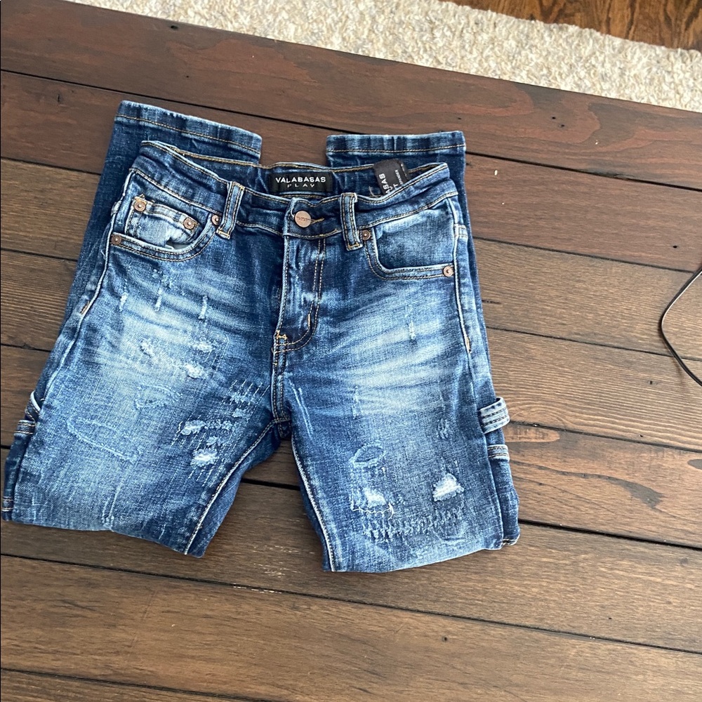 Valabasas Play Kids Denim Distressed Jeans Pockets, Size 7T - Picture 8 of 8